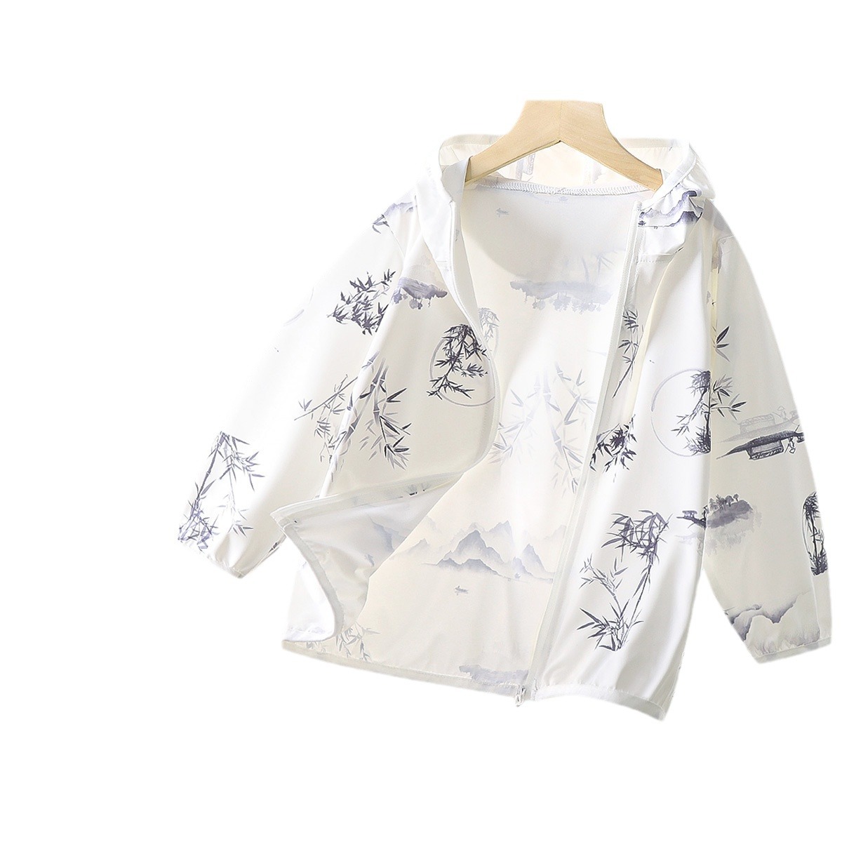 New Kidsren's Summer Sun Protection Clothing, Light and Cool Upf50+ Medium and Large Kidsren's Anti-Uv Ice Silk Thin Skin Clothing