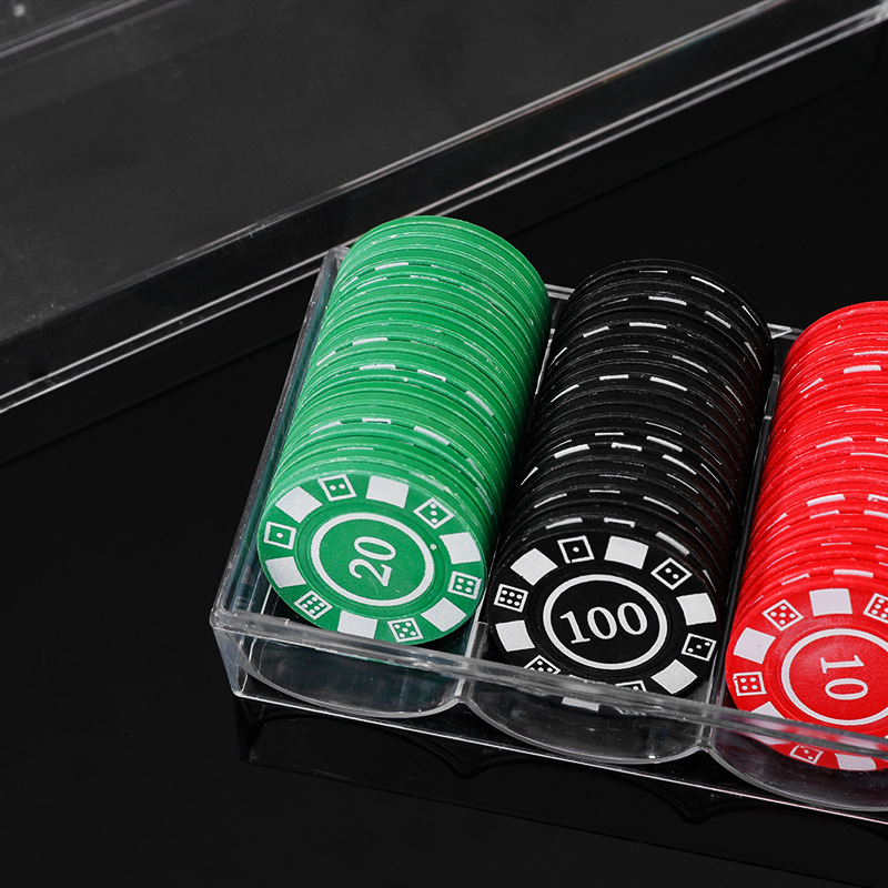 Manufacturer in stock chip box storage chip rack tray mahjong chips 100 pieces acrylic transparent chip box