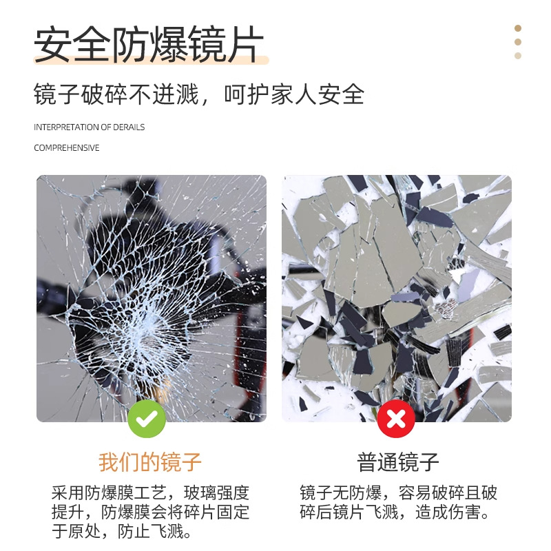 Casual Large Makeup Mirror Desktop Student Dormitory Bedroom Bathroom Mirror Wall-Mounted High-Definition Makeup Mirror Wall-Mounted