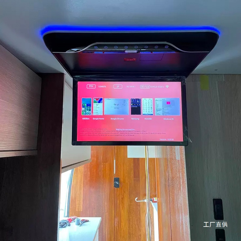 Coaster Bus 17/19/ 22inch Car Ceiling Screen Voice Network Tv High-Definition Rear Entertainment Display