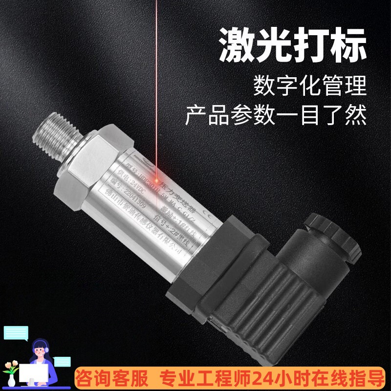 Hedi Compact Pressure Transmitter High-Precision Diffused Silicon 4-20Ma Universal Digital Display Pressure Sensor for Liquids and Gases
