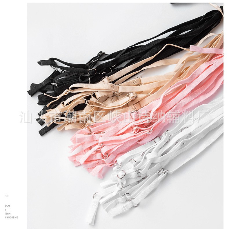 Ready Stock Adjustable Colorful Finished Shoulder Straps Nylon Pajamas Elastic Band Intimates Elastic Band Suspenders Adjustable Bra Straps