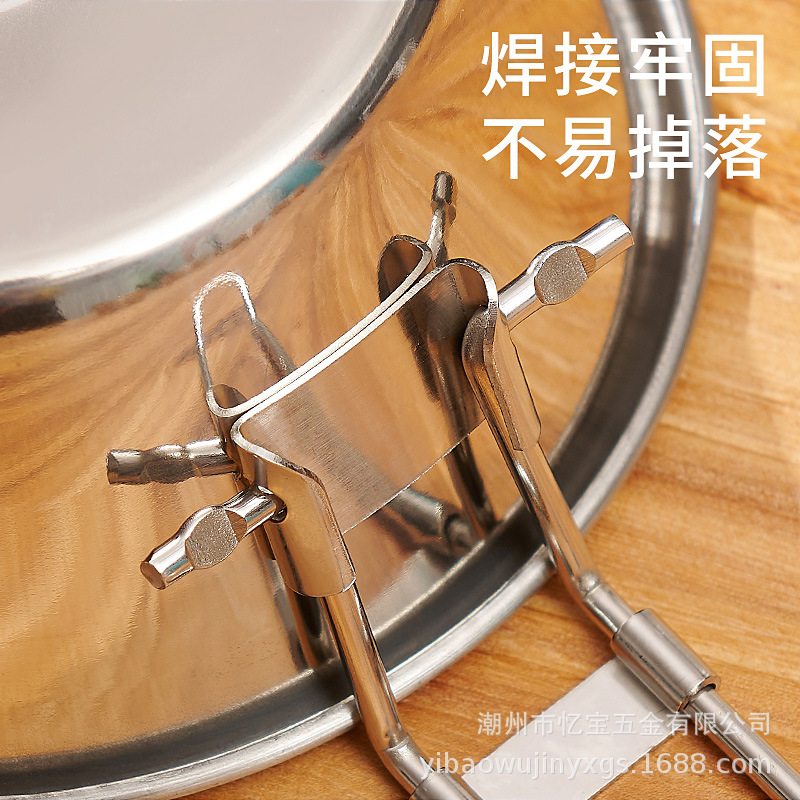 Xue La Bowl 304 Stainless Steel Foldable Camping Kitchenware Outdoor Handle Mountaineering Foldable Portable