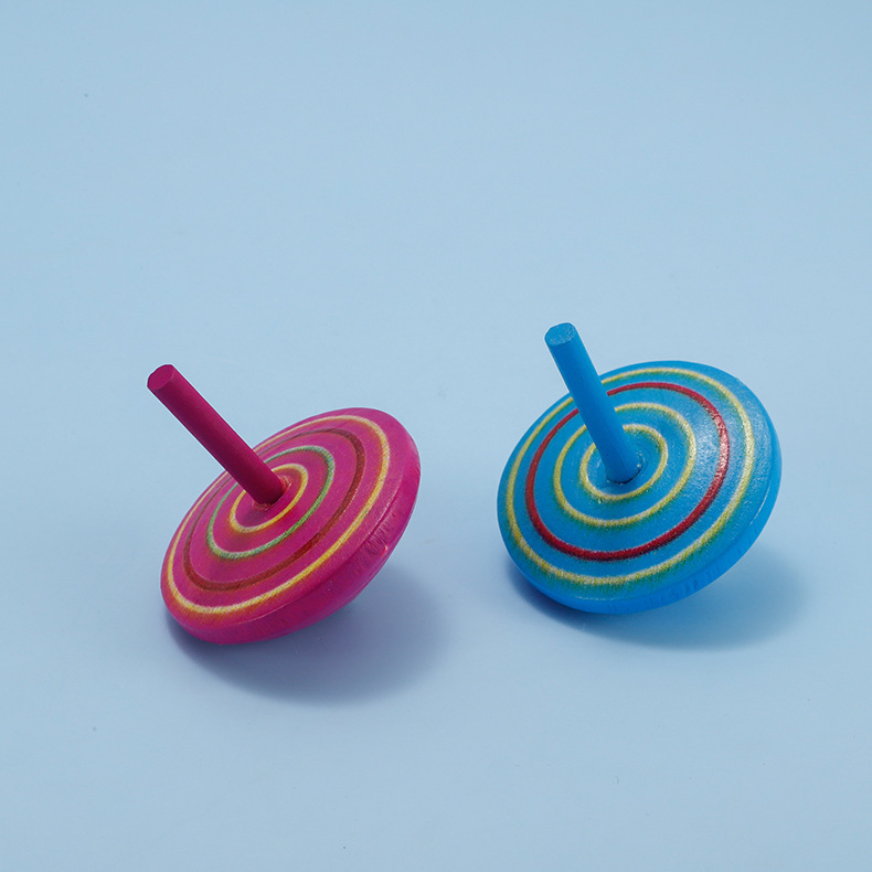 Wooden Rotating Small Gyro Toy New Children's Manual Twisting Decompression Creative Nostalgic Educational Gyro Wholesale