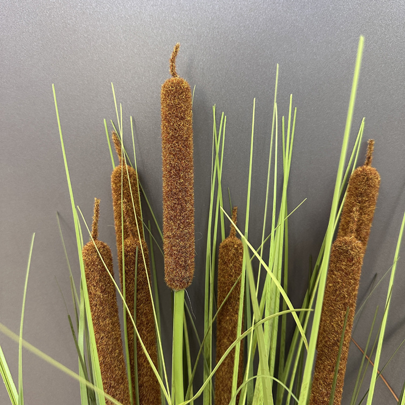 Artificial Cattail Grass Bunches, Onion Grass, Indoor Landscaping Artificial Reed Grass Green Plants