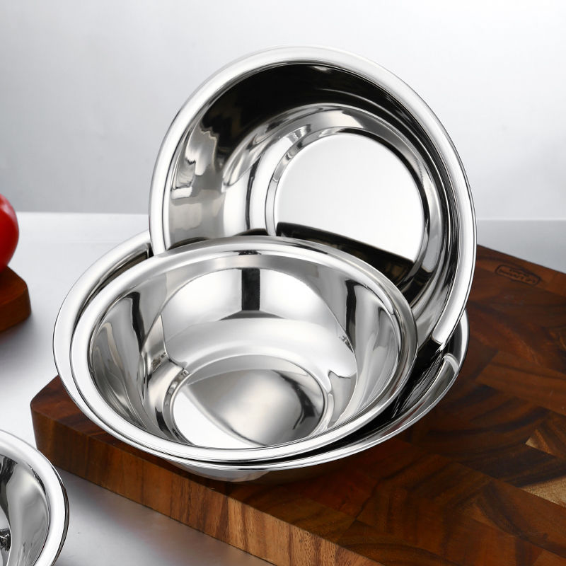 Stainless steel extra thick horse bucket 1.0 beveled basin seasoning bowl rice bowl pet bowl baking bowl kitchen seasoning soup bowl soup