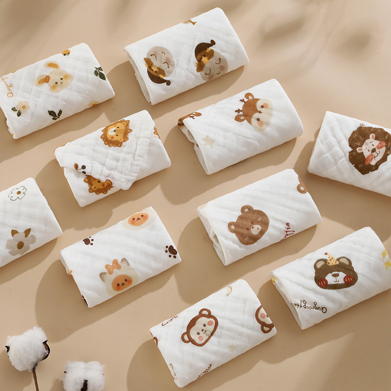 Baby towel gauze newborn saliva towel children's square towel baby's towel class a wash face bath absorbent soft