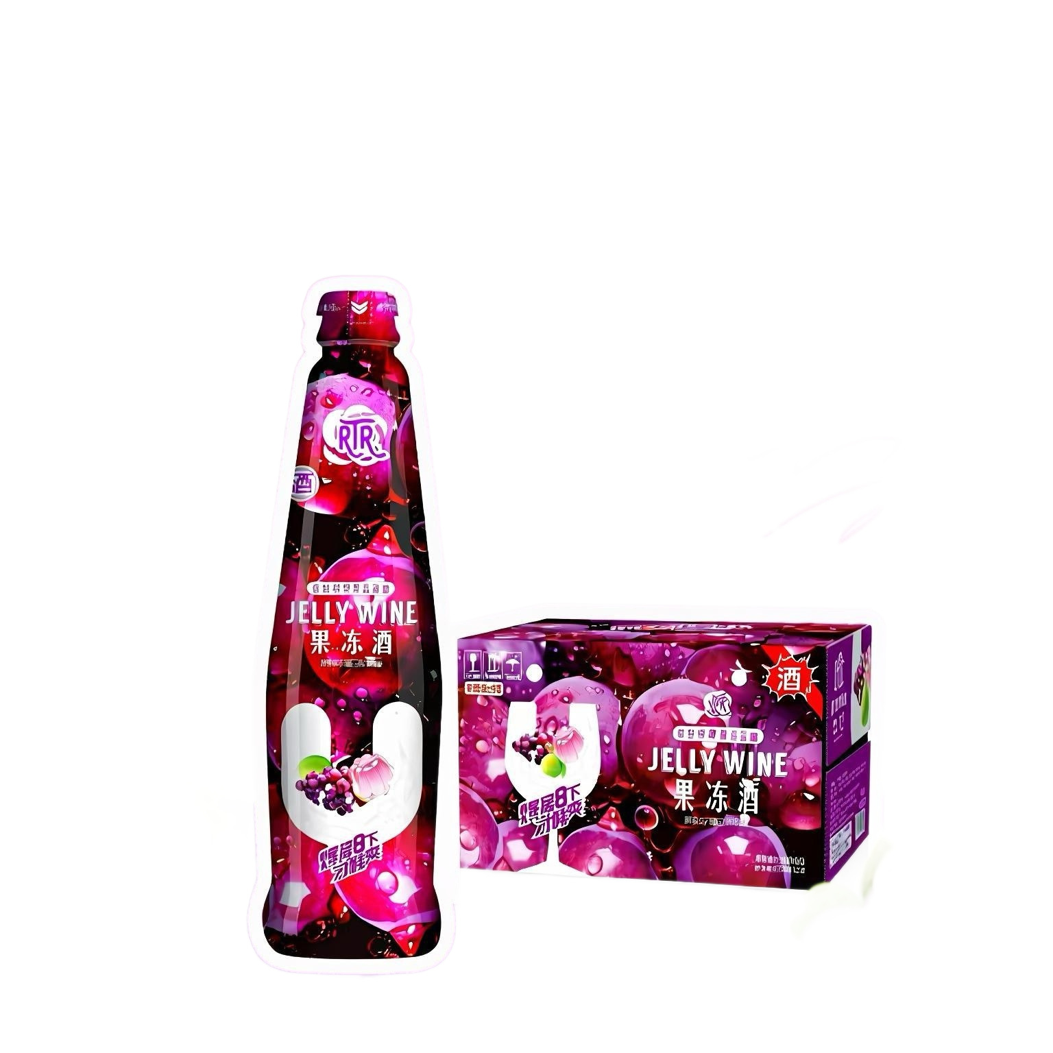 Refreshing Jelly Wine 275ml*24 Bottles of Low-Alcohol Grape-Flavored Beer Whole Box Wholesale Nightclub Small Beer