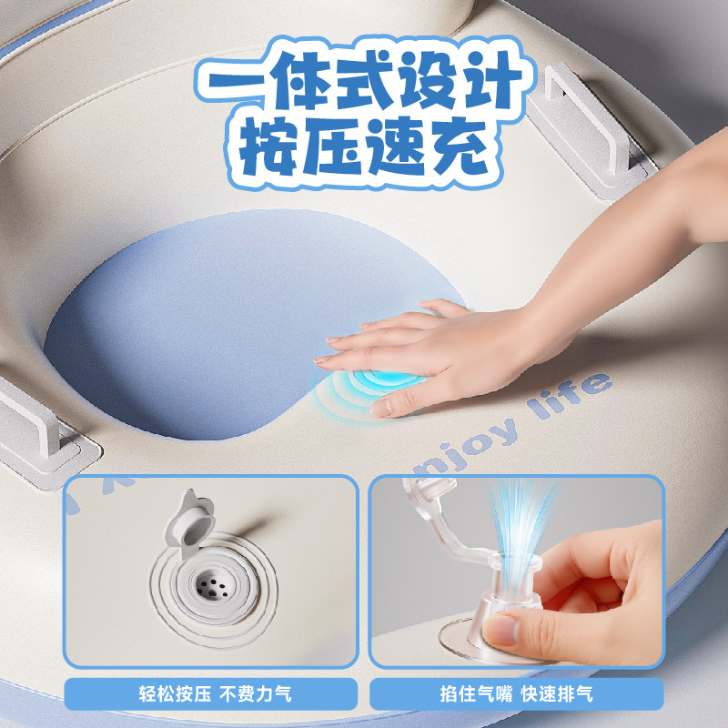 Cross-Border Popular Inflatable Large Backrest Ski Ring Thickened Wear-Resistant Explosion-Proof Ski Ring with Handle Thickened Ski Board Batch