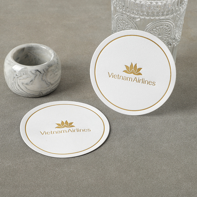 Bar Ktv Hotel Hotel Cafe Paper Coaster Wholesale Paper Disposable Absorbent Paper Coaster with Logo