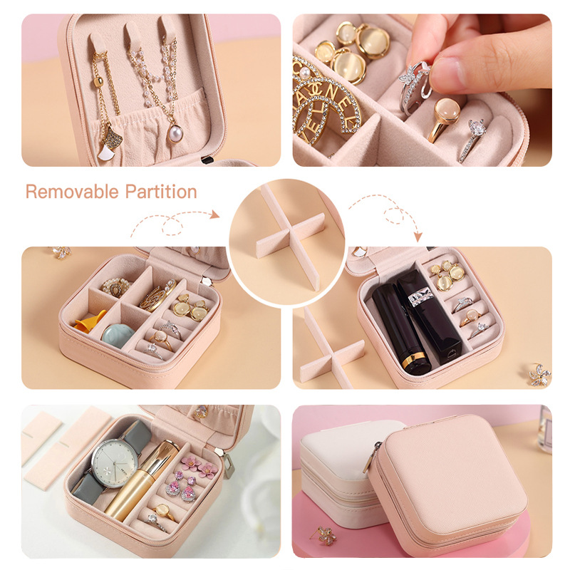Cross-Border Direct Supply Simple Ins Jewelry Storage Box Travel Portable Storage Earrings Necklace Ring Jewelry Box