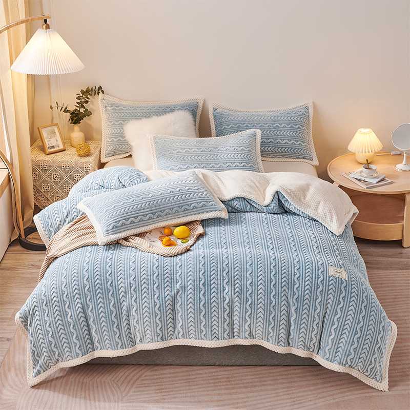Nantong Home Textile Bedding 2025 New 3D Embossed Snowflake Velvet Double-Sided Blanket Thickened Milk Velvet Group Buying Wholesale