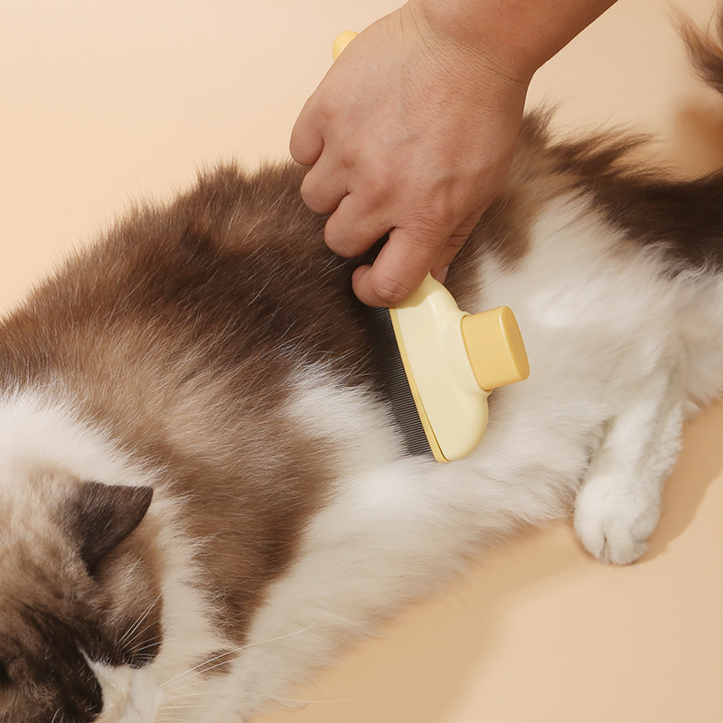 Dog cat comb open knot floating hair artifact pet self-cleaning comb row comb massage hair removal special pet comb