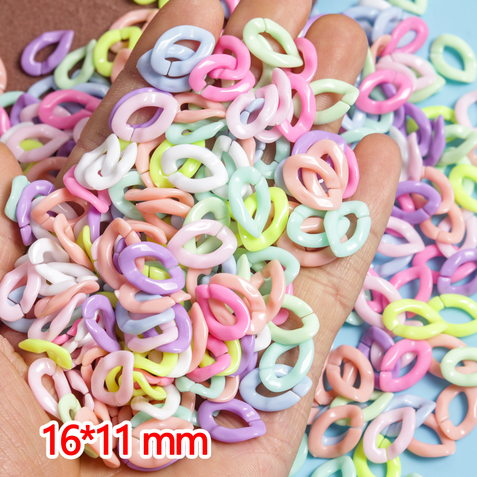9*14mm Macaron plastic chain mask chain DIY mobile phone chain acrylic bag hanging candy color hand chain