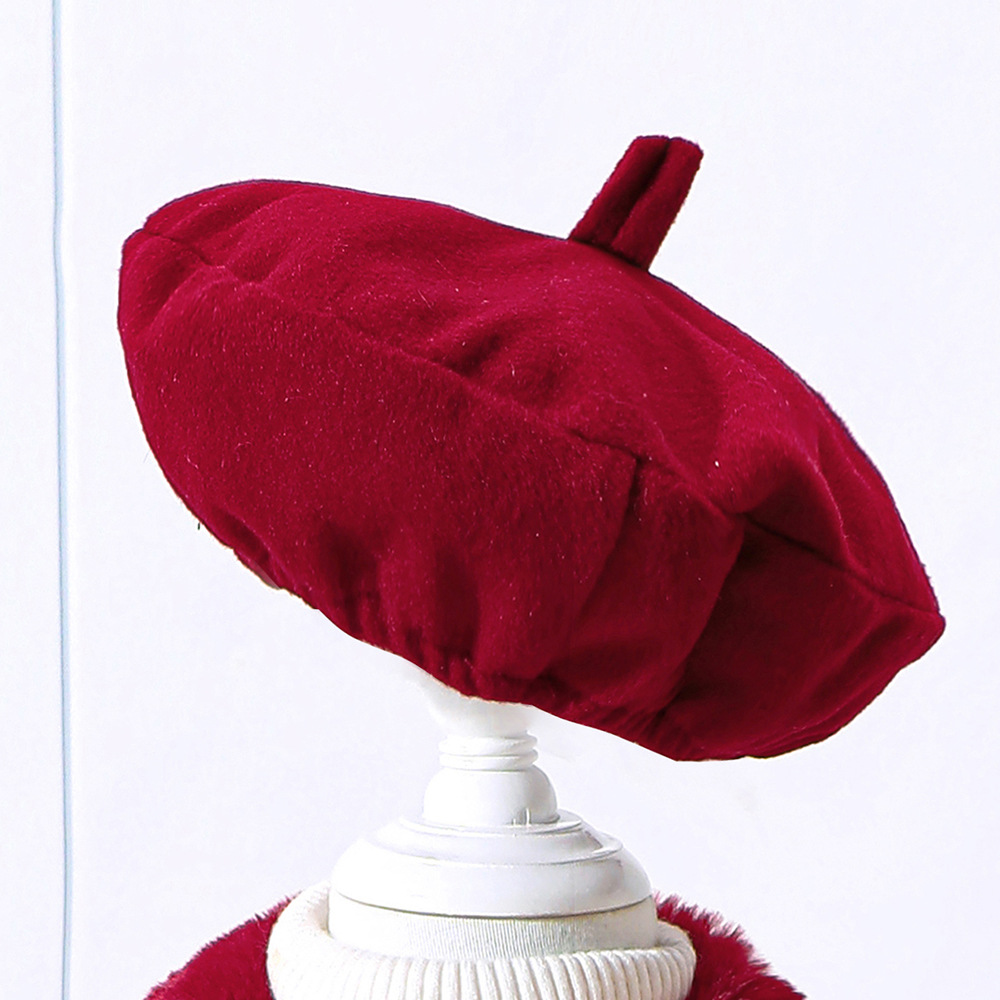 Ew Export Kidsren's Clothing, New Products for Small and Medium-Sized Kidsren, Girls' Winter Pure Color Splicing Fur Collar Woolen Outwear Jacket Xhwt502