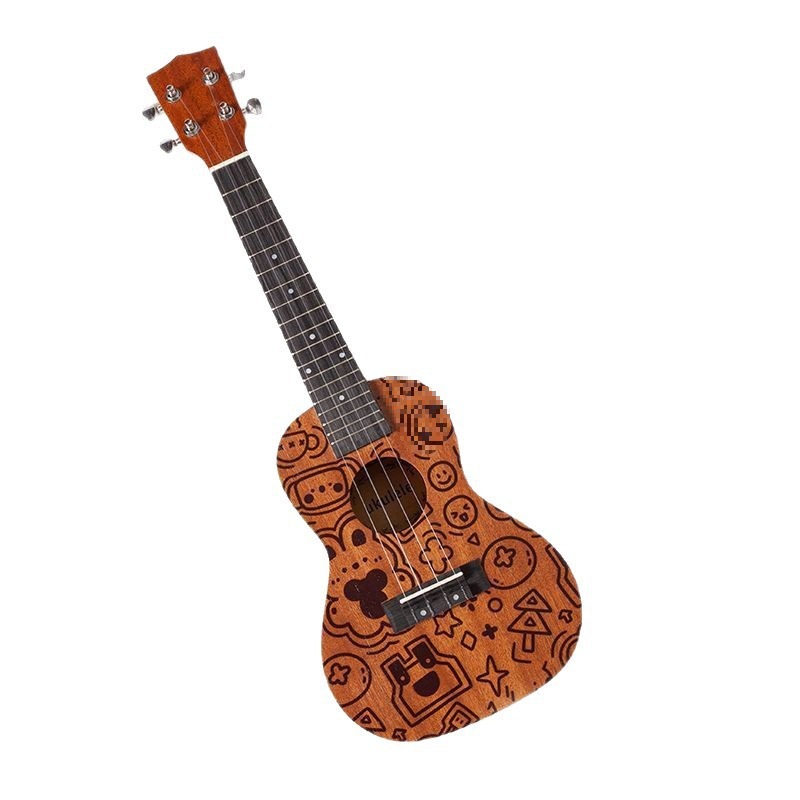 Ukulele for Beginners, Adult Male and Female Students, Kidsren's Small Guitar, Zero-Based Entry-Level Musical Instrument, Mahogany Graffiti