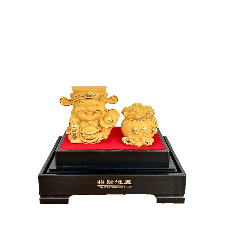 Factory wholesale cashmere sand gold God of Wealth ornaments business will sell gold God of Wealth lucky arts and crafts activities opening gifts