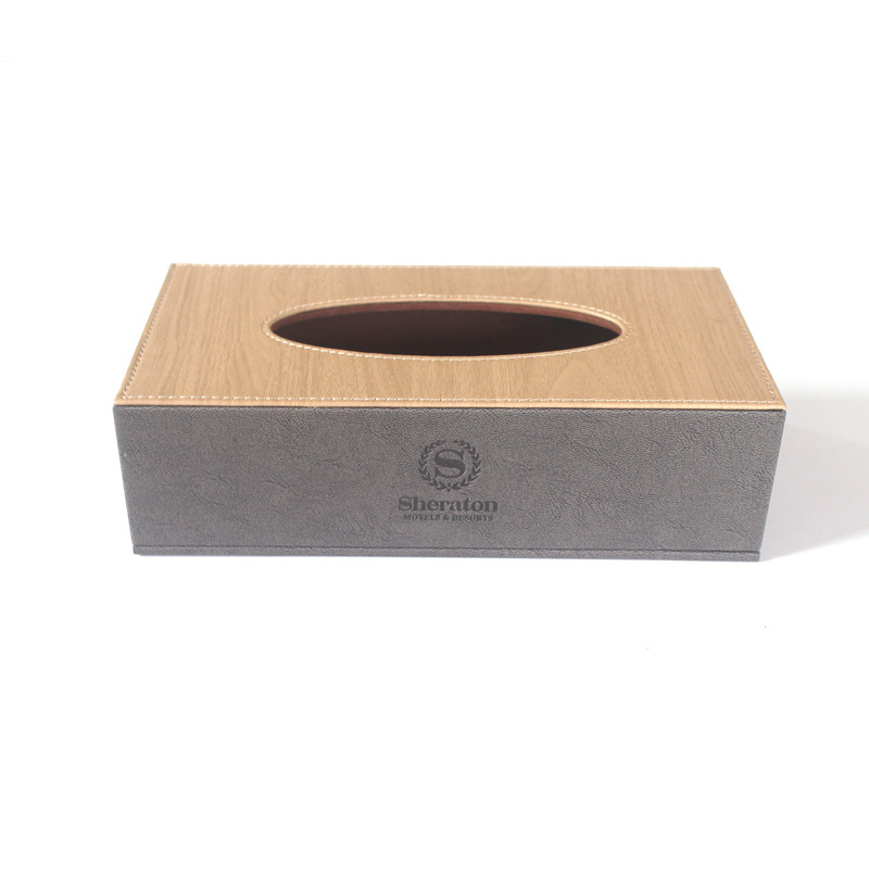 Hotel Toothbrush and Toiletries Storage Box Leather Goods Service Guide Guest Room Disposable Remote Control Tissue Box Set