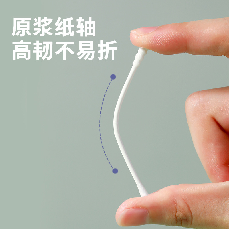 Baby Cotton Swabs 200 Boxes of Kidsren's Small Cotton Swabs for Toddlers Double-Headed Ultra-Fine Disposable Ear Scoops Paper Sticks Wholesale