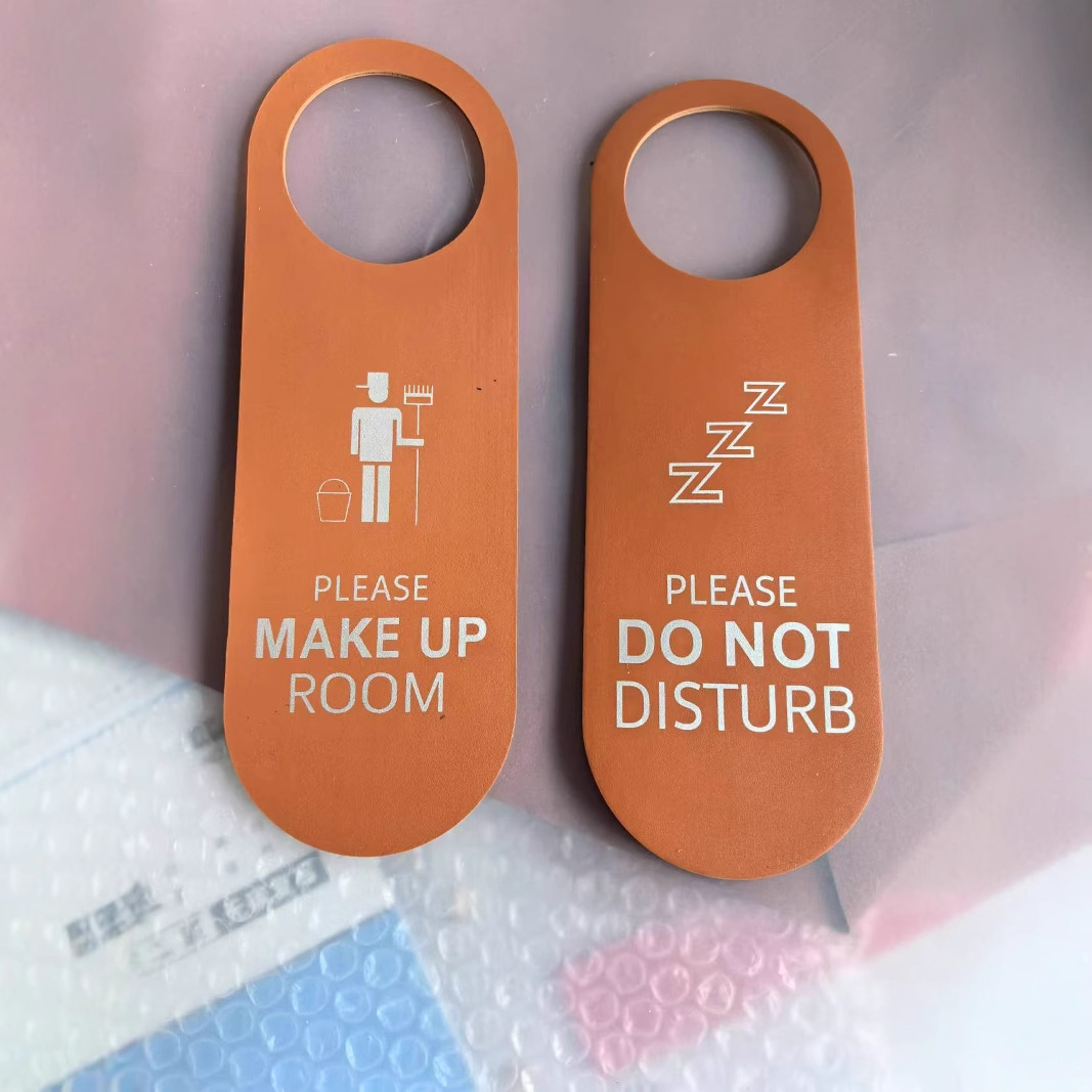 Cross-Border Door Sign in Stock English Please Do Not Disturb Reminder Sign Leather Office Conference Room Door Sign