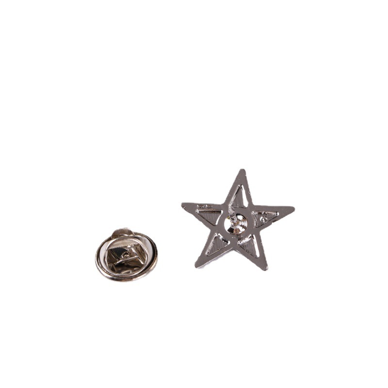 Zinc alloy five-pointed star badge metal three-dimensional costume accessories souvenir pin badge badge customization
