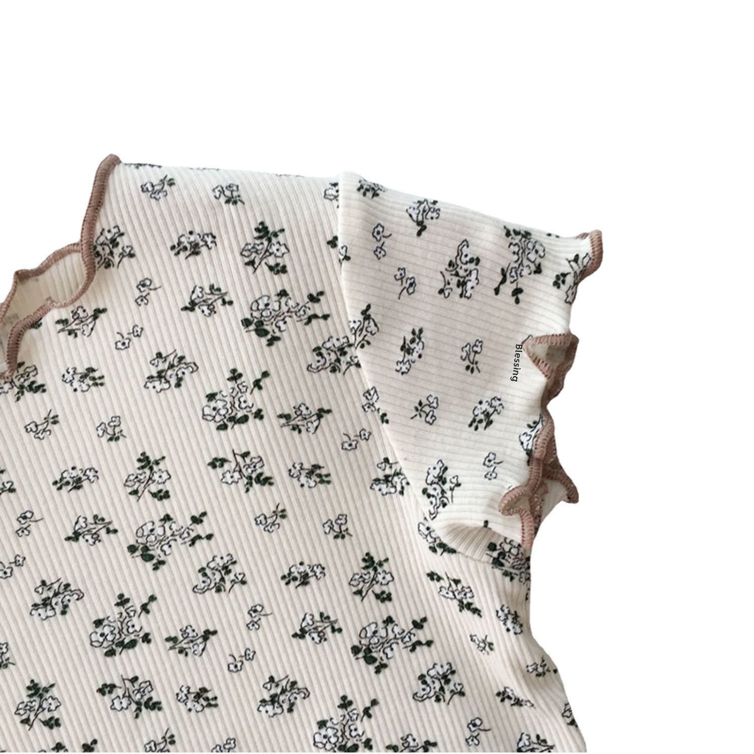 Children's Pajamas Summer Casual Style New Girls Outer Wear Short-Sleeved Floral Suit Summer Korean Style