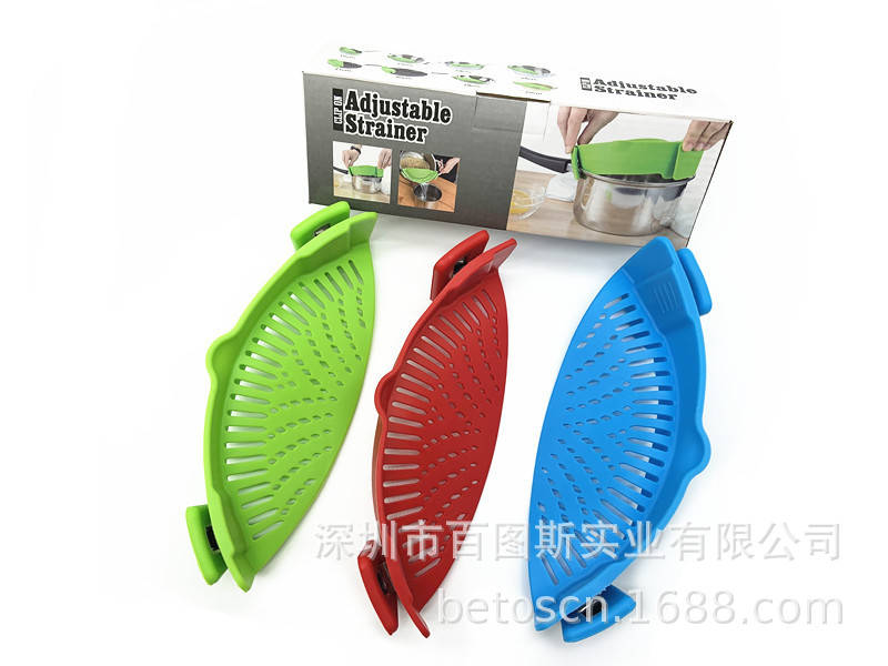 Cross-border water filter kitchen silicone rice washing device pot drain device fruit and vegetable noodles filter water baffle plate wholesale