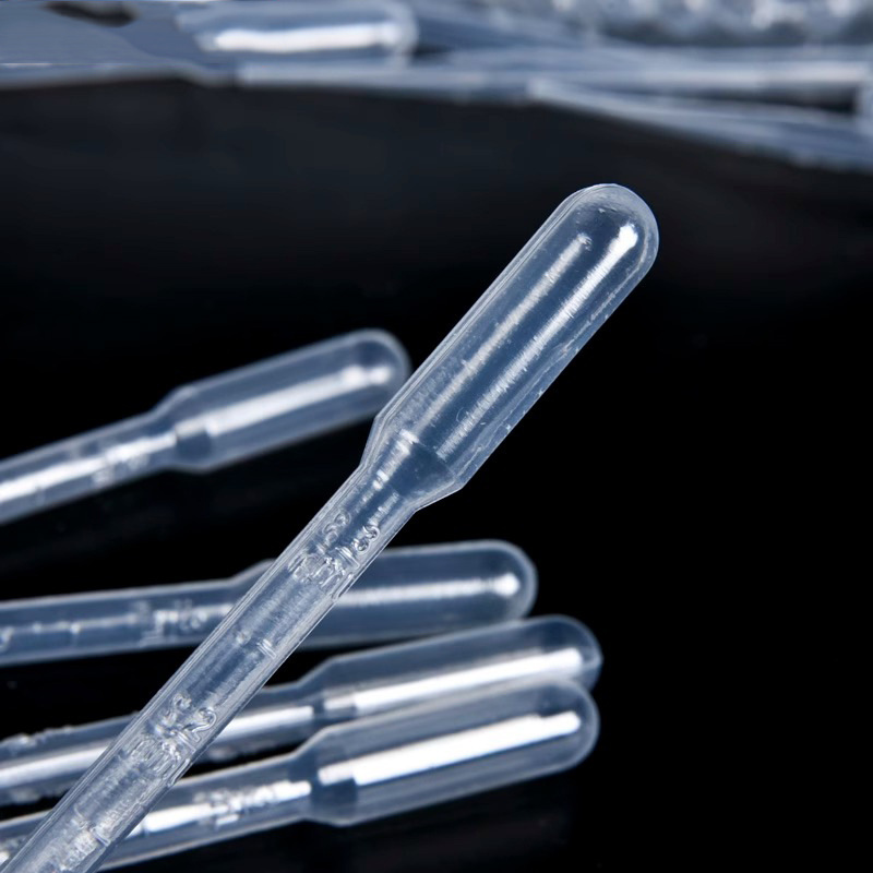 Single plastic disposable dropper pasteurized pipette with scale double air bag independent packaging laboratory medical pipette