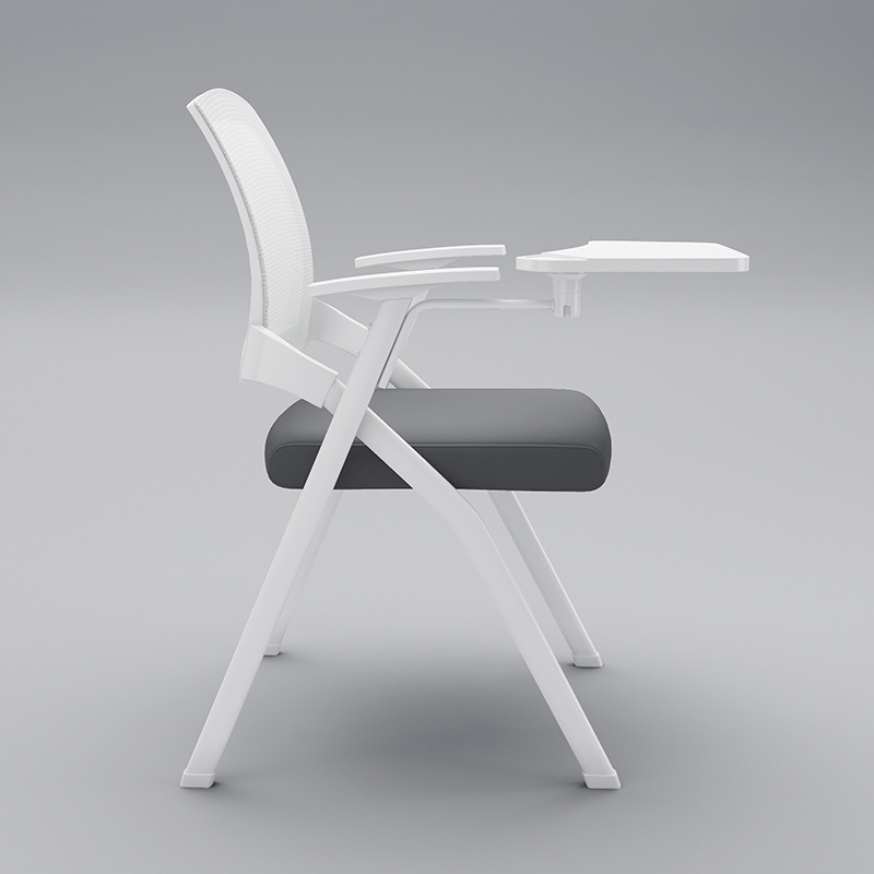 White Training Chair with Table Board Conference Chair with Writing Board Conference Room Table and Chair Integrated Meeting Chair Training Chair