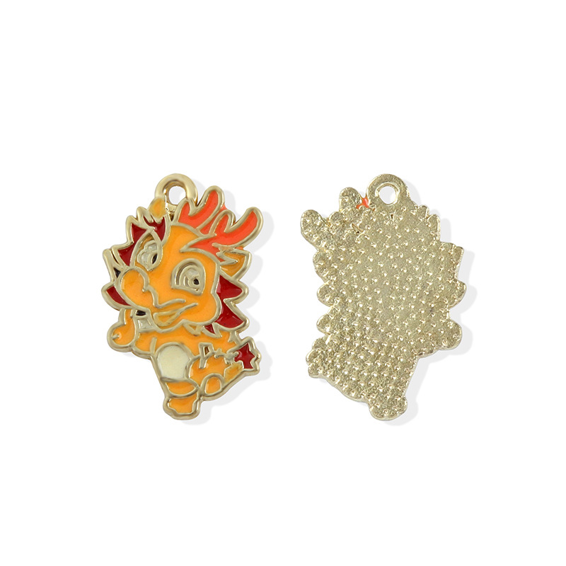 Twelve Zodiac Oil Drop Alloy DIY Jewelry Accessories Safe Good Luck Elk Mickey Head Safe Way Car Accessories