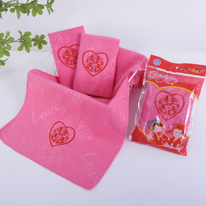 свадебный подарок, красное полотенце, розовое полотенце, вышитая подарочная сумка, большое полотенце 35.75