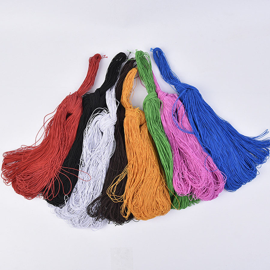 Elastic Cord Black Latex High Elastic Tag Rope Elastic Round Elastic Beaded Rope Clothing Hem Hat Cord Manufacturer Wholesale