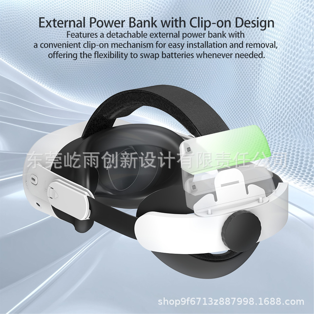 Rechargeable Adjustable Quest2 Elite Headband Adjustable Length Headband Quest3/3S Charged Headband