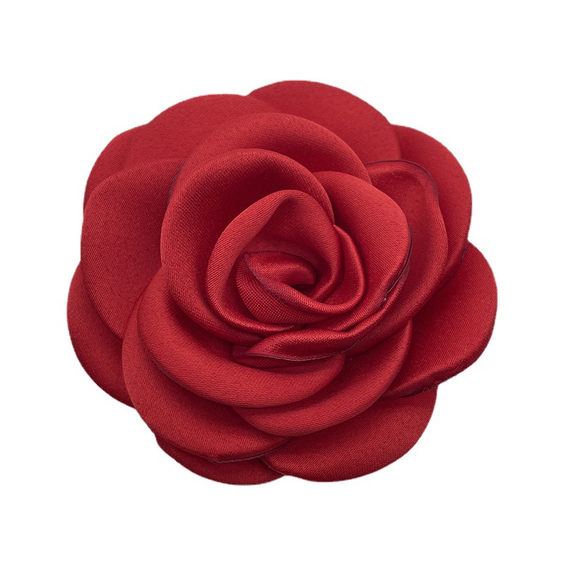 8cm hand baked edge patchwork fabric camellia clothing shoes hat accessories female headdress hair clip diy