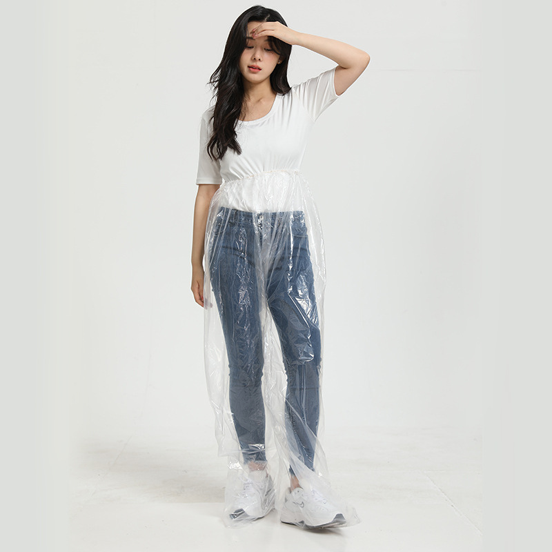Disposable Rain Pants Thickened Extra Large Foot Bag Waterproof Outdoor Drifting Unisex Transparent Split Portable Rain Pants
