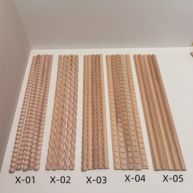 Cross-Border Amazon Quality Beech Wood Carved Twist Lines Living Room Background Wall Decoration Waistline Edge Strip Mirror Frame