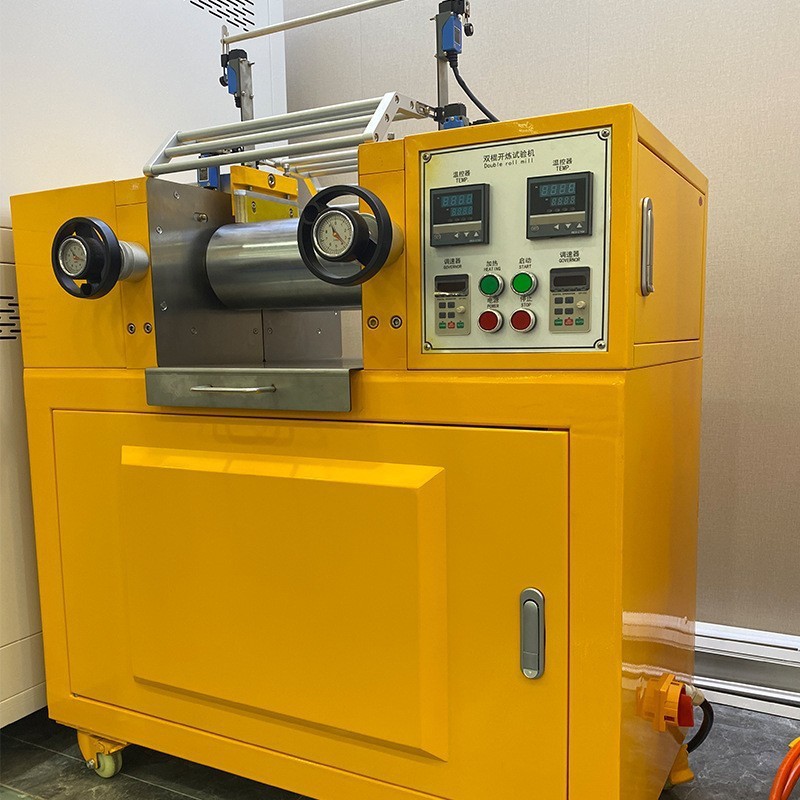 Small 6inch Rubber Kneading Machine Double-Rod Open-Work Testing Machine Laboratory Cold and Hot Electric Heating Rubber Mixing Machine