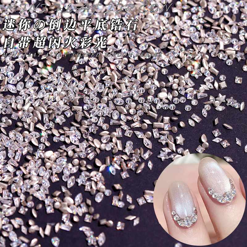 Белые мини-обратные края, цирконовые плоские алмазы, ювелирные изделия для ногтей, прозрачные белые специальные марquise алмазы, блестящие ногти, ювелирные изделия