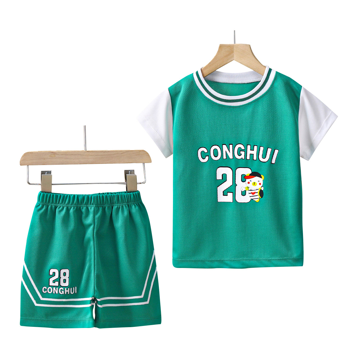 2025 New Children's Basketball Uniforms for Men and Women Baby Summer Quick-Drying Mesh Suits for Big Children Short-Sleeved Sports Children's Clothing