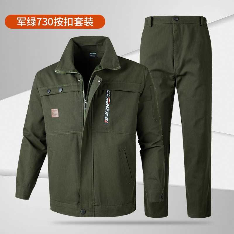 Work Clothes Male Spring and Autumn suit Welder Anti-scald Pure Cotton Wear-resistant Construction Worker Auto Repair Workplace Labor Tooling