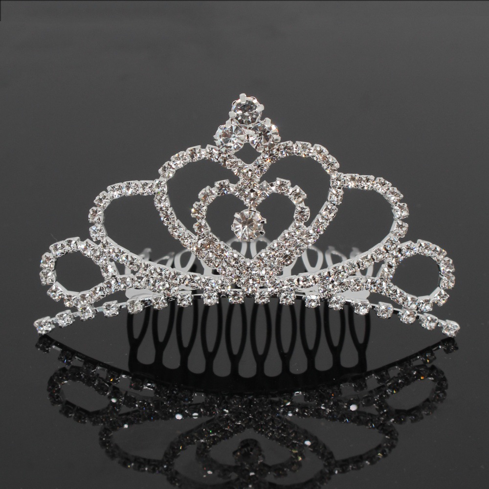 New children's comb crown headdress small crown little girl birthday crown jewelry princess skirt accessories wholesale