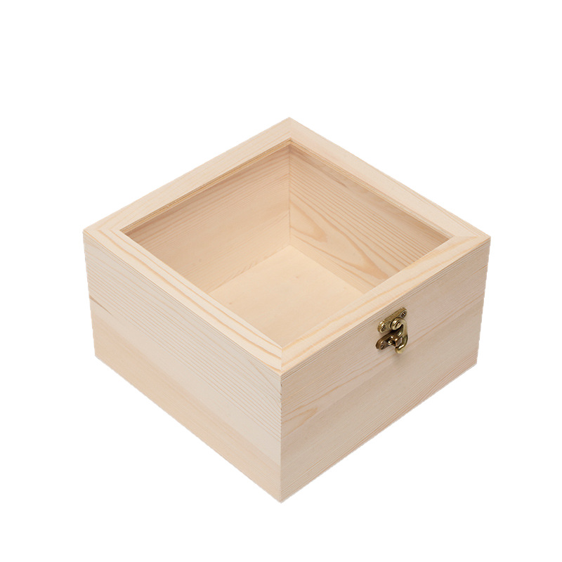 Spot Wooden Box with Glass Lid, Wooden Gift Box with Window, Small Wooden Box, Souvenir Wooden Box, Eternal Flower Wooden Packaging Box