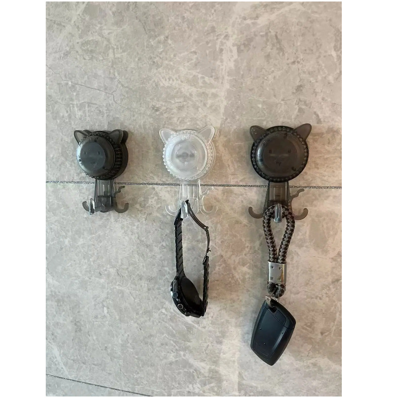 Yongzhanyi Original Cat Suction Cup Hook Kitchen Bathroom Wall Hanging Waterproof Strong Suction Cup Clothes Hanging Hook