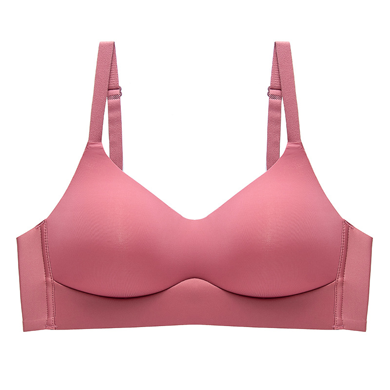 Indonesian Japanese plus size Solid Color Lightweight Bra without Steel Ring One-piece Comfortable Gathered Underwear Thin brain