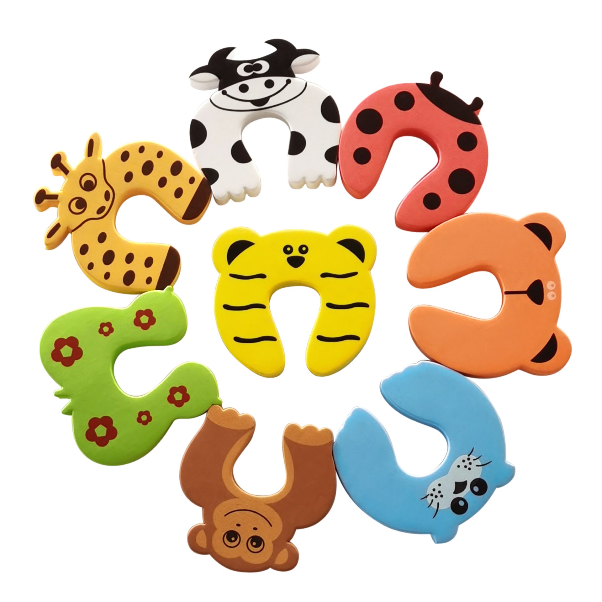 Children's door card anti-pinch hand safety cartoon animal cow door barrier Youbei infant eva door plug wholesale direct Tiger