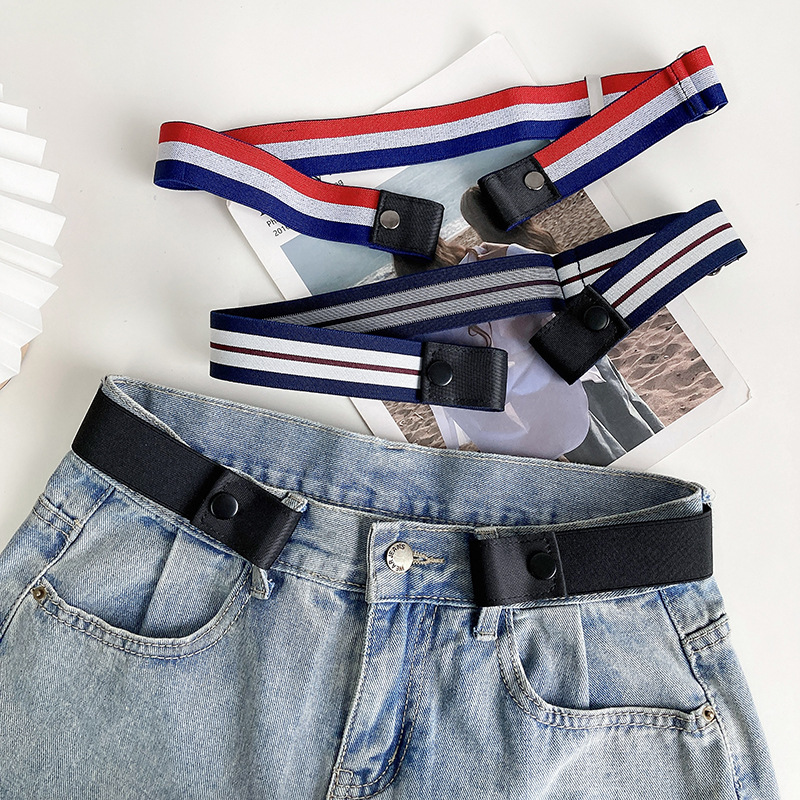 Lazy belt Women's adjustable elastic jeans belt men's invisible pants belt elastic waist slimming artifact military training