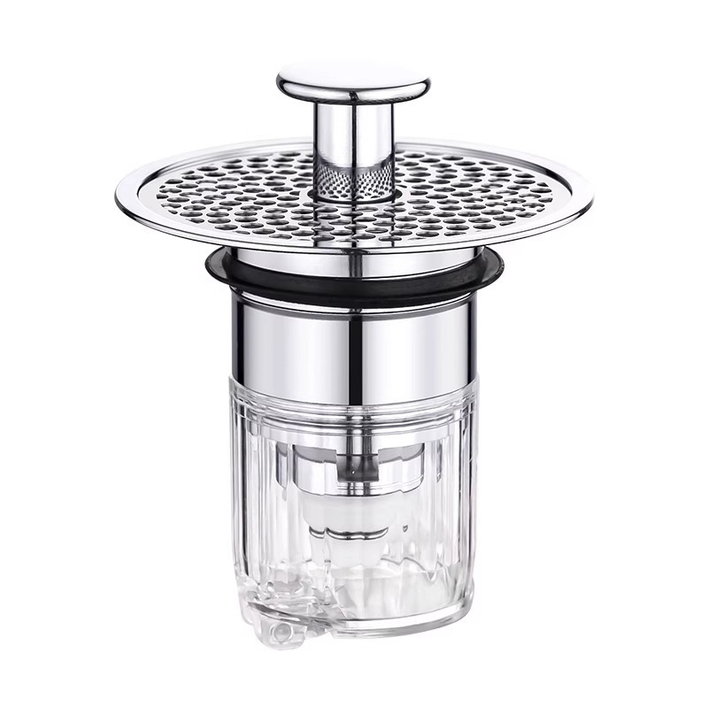 Washbasin Sink Drain Filter Kitchen Sink Large Single-Slot Pop-Up Core Basin Drain Anti-Odor Anti-Clogging