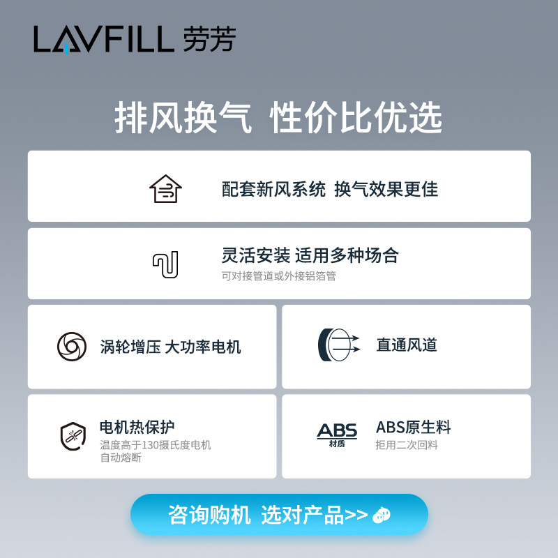 Factory Direct Sales Pvc Pipe Exhaust Fan Pressurized Fan Cross-Border Wholesale 4-Inch 56 Bathroom Bathroom Ventilation Fan