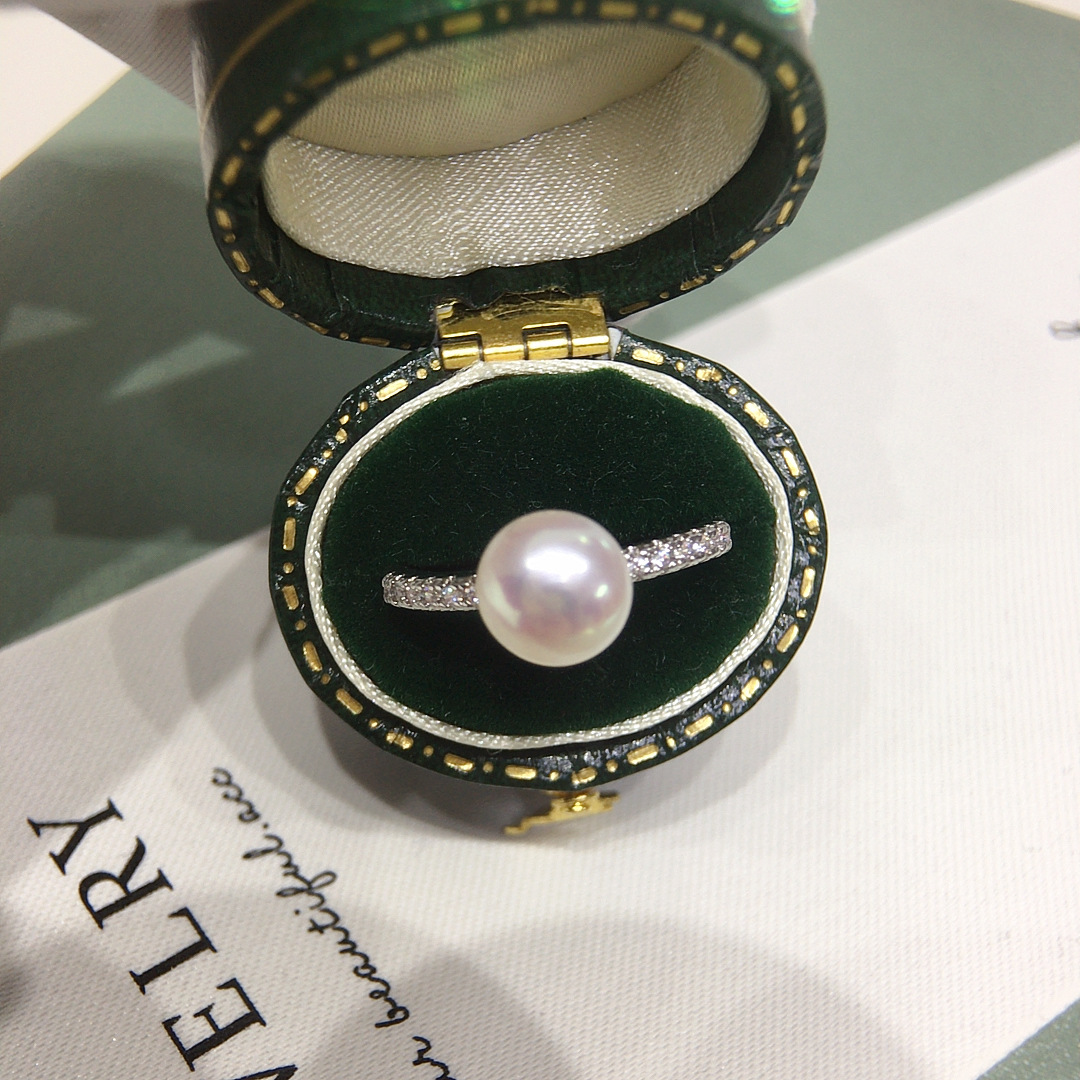 Кольцо из пресноводного жемчуга Zhuji с 18K золотым электропокрытием модное простое кольцо с одним бусином циркона оптом