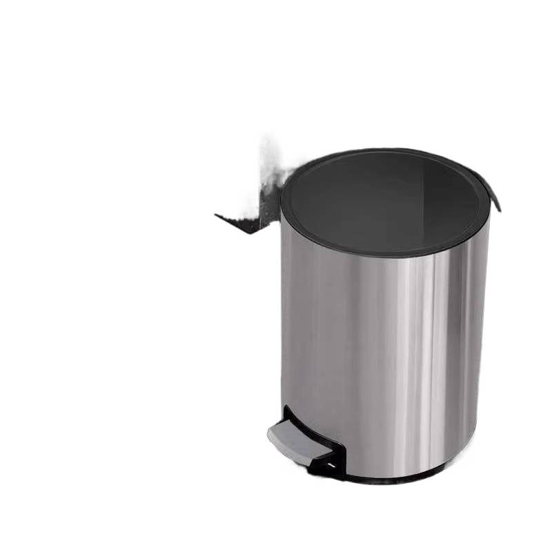 Kitchen Trash Can for Home Use, Stainless Steel, Pedal-Operated, Suitable for Living Room and Bathroom, with Lid, Large Capacity